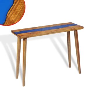 vidaXL Konsollbord teak harpiks 100x35x75 cm