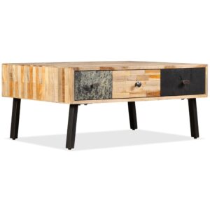 vidaXL Sofabord gjenvunnet heltre teak 90x65x40 cm