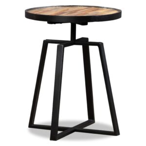 vidaXL Sidebord rund heltre gjenvunnet teak