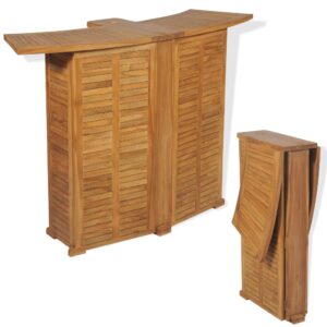 vidaXL Sammenleggbart barbord 155x53x105 cm heltre teak