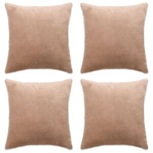 vidaXL Putetrekk 4 stk stoff 50x50 cm beige