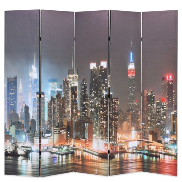 vidaXL Sammenleggbar romdeler 200x170 cm New York natt