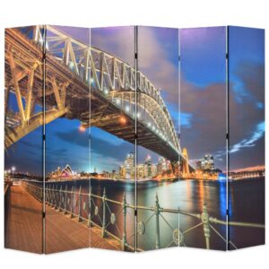 vidaXL Sammenleggbar romdeler 228x170 cm Sydney Harbour Bridge