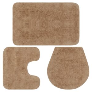 vidaXL Baderomsmattesett 3 stk stoff beige