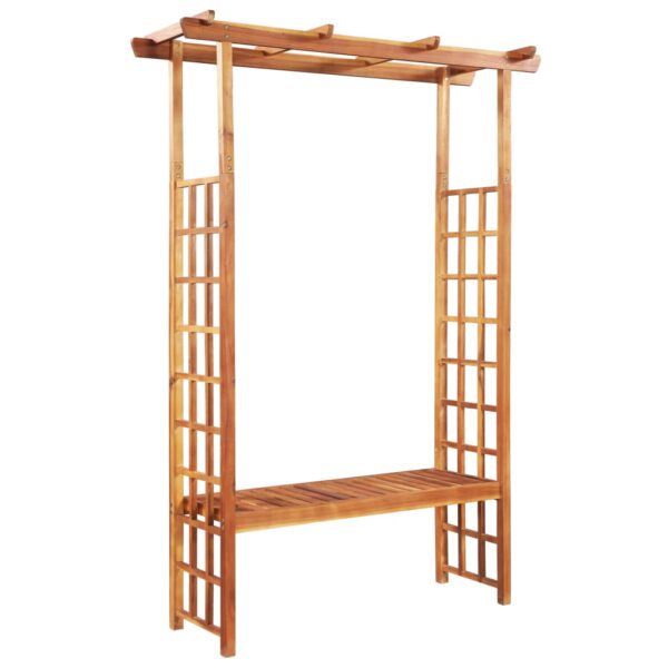 vidaXL Pergola med hagebenk heltre akasie 143x50x198 cm