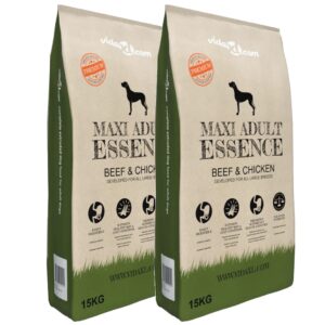 vidaXL Premium hundemat Maxi Adult Essence Beef&Chicken 2 stk 30 kg