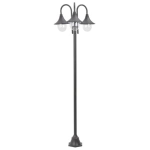 vidaXL Hagelyktestolpe E27 220 cm aluminium 3 lamper bronse