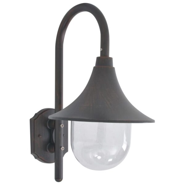 vidaXL Utendørs vegglampe E27 42 cm aluminium bronse