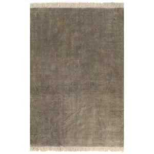 vidaXL Gulvsteppe kilim-vevet bomull 160x230 cm gråbrun