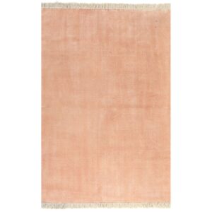 vidaXL Gulvsteppe kilim-vevet bomull 120x180 cm rosa