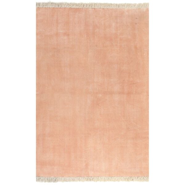 vidaXL Gulvsteppe kilim-vevet bomull 120x180 cm rosa