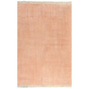 vidaXL Gulvsteppe kilim-vevet bomull 200x290 cm rosa