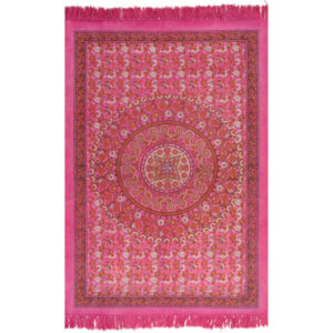 vidaXL Gulvsteppe kilim-vevet bomull med mønster 120x180 cm fuksia