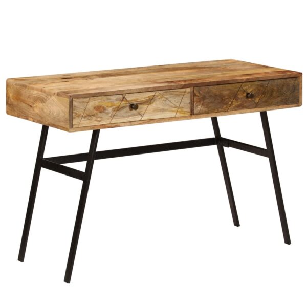 vidaXL Skrivebord med skuffer heltre mango 110x50x76 cm