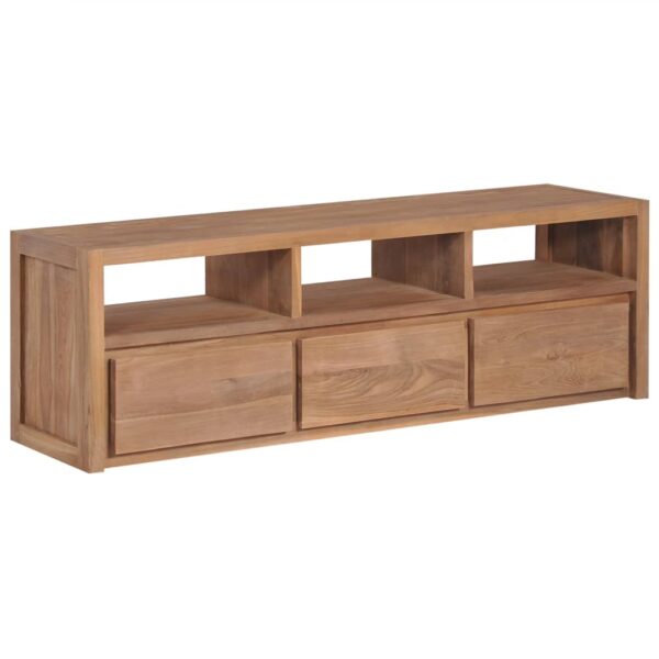 vidaXL TV-skjenk heltre teak med naturlig etterbehandling 120x30x40 cm