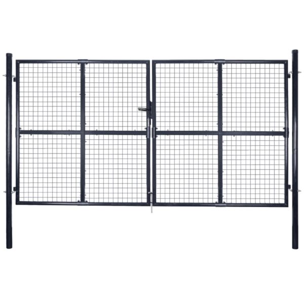 vidaXL Hageport netting galvanisert stål 289x175 cm grå