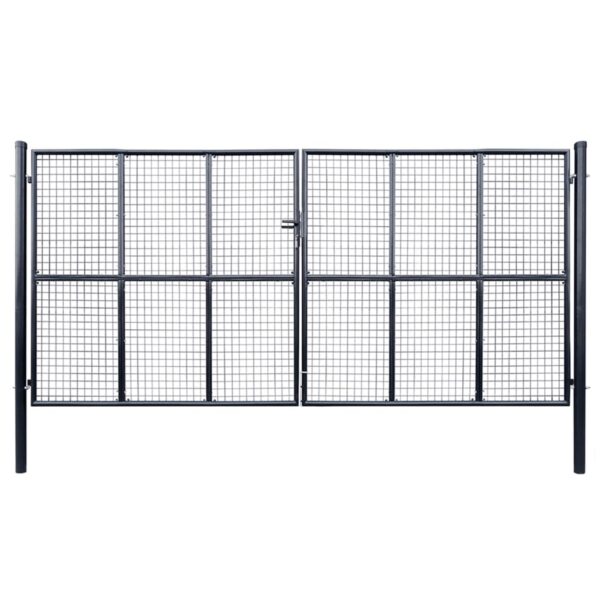 vidaXL Hageport netting galvanisert stål 400x200 cm grå