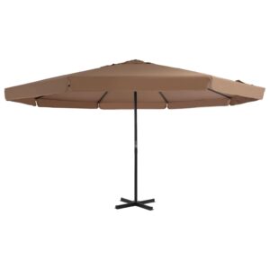 vidaXL Parasol med aluminiumsstang 500 cm gråbrun