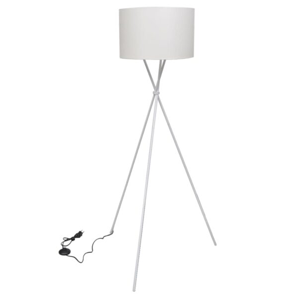 vidaXL Gulvlampe med stativ hvitt 139 cm