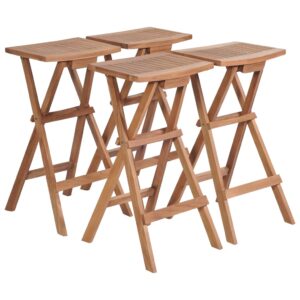 vidaXL Foldbare barkrakker 4 stk heltre teak