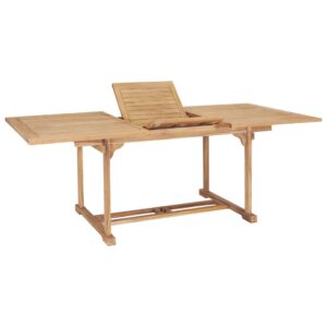 vidaXL Uttrekkbart hagebord 150-200x100x75 cm heltre teak