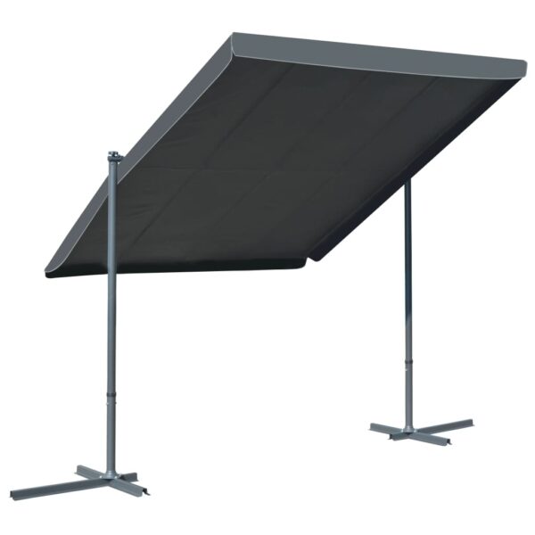 vidaXL Paviljong med vippbart uttrekkbart tak 350x253x196 cm antrasitt