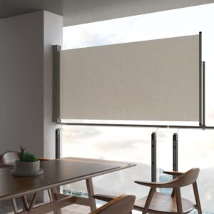 vidaXL Uttrekkbar sidemarkise 120x300 cm kremhvit