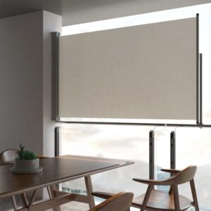 vidaXL Uttrekkbar sidemarkise 140 x 300 cm kremhvit