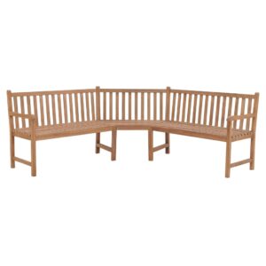 vidaXL Utendørs hjørnebenk 202x202x90 cm heltre teak