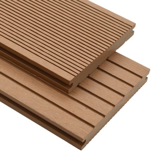 vidaXL Solide terrassebord med tilbehør WPC 15 m² 4 m teak