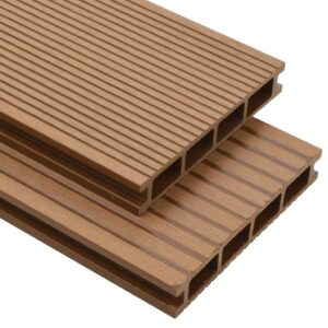 vidaXL Hule terrassebord med tilbehør WPC 10 m² 4 m teak