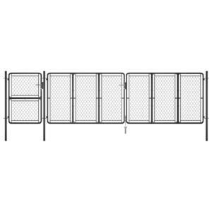 vidaXL Hageport stål 125x495 cm antrasitt