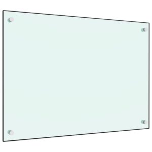 vidaXL Kjøkkenplate hvit 70x50 cm herdet glass