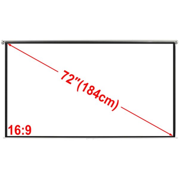 Manuell projektorskjerm/lerret 160 x 90 cm matt hvit 16:9