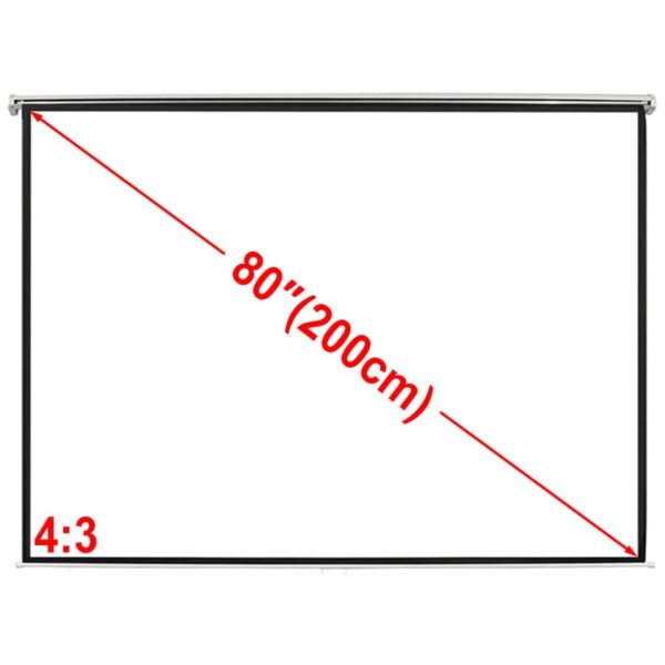 Manuell projektorskjerm/lerret 160 x 123 cm matt hvit 4:3