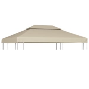 vidaXL Lysthus dekke baldakin erstatning 310 g/m² beige 3 x 4 m