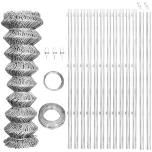 vidaXL Kjedegjerde med stolper galvanisert stål 25x1
