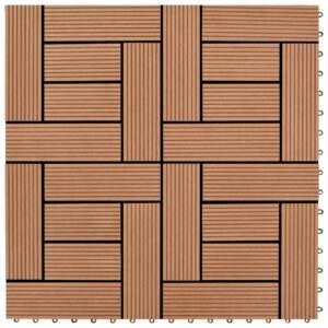 11stk 30 x 30 cm Brune Terrassefliser WPC 1 m²