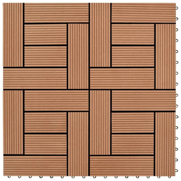 11stk 30 x 30 cm Brune Terrassefliser WPC 1 m²