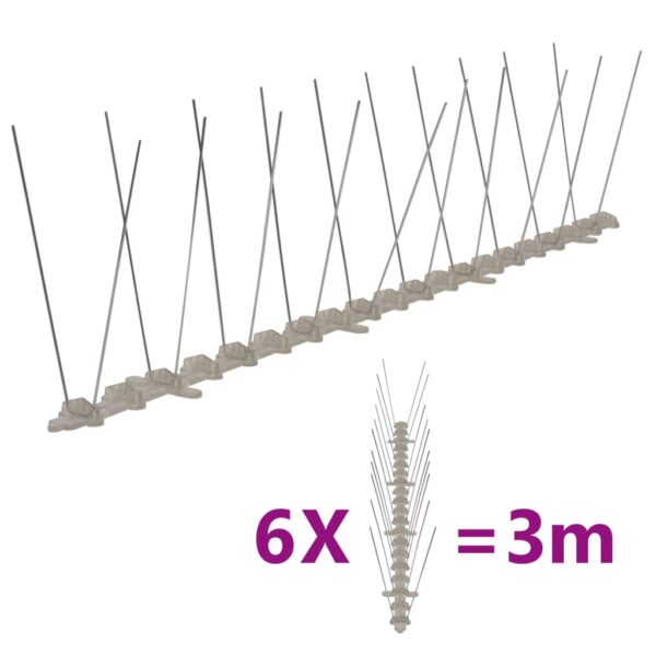 vidaXL Fuglepigger 2-rader 6 stk plast 3 m