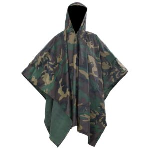 Vanntett militær regnponcho for camping/fotturer