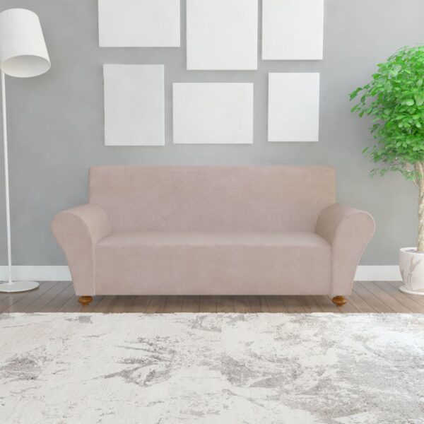 vidaXL Stretch Sofaovertrekk Beige Polyester Jersey