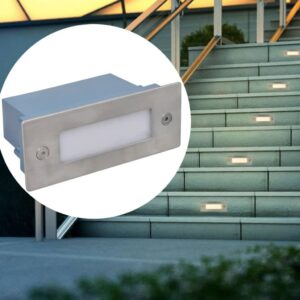 vidaXL Innfelte LED-trappelys 12 stk 44x111x56 mm