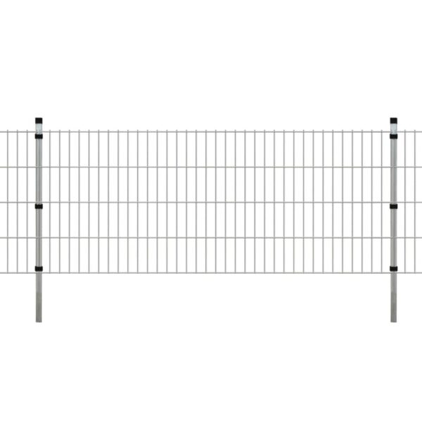 vidaXL 2D Hagegjerdepanel og påler 2008x830 mm 2 m Sølv