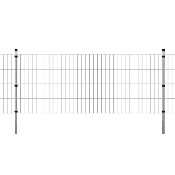 vidaXL 2D Hagegjerdepanel og påler 2008x830 mm 8 m Sølv