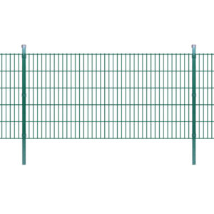 vidaXL 2D Hagegjerdepanel og påler 2008x1030 mm 2 m Grønn