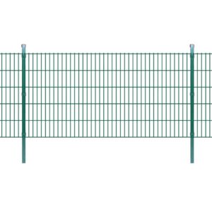 vidaXL 2D Hagegjerdepanel og påler 2008x1030 mm 24 m Grønn