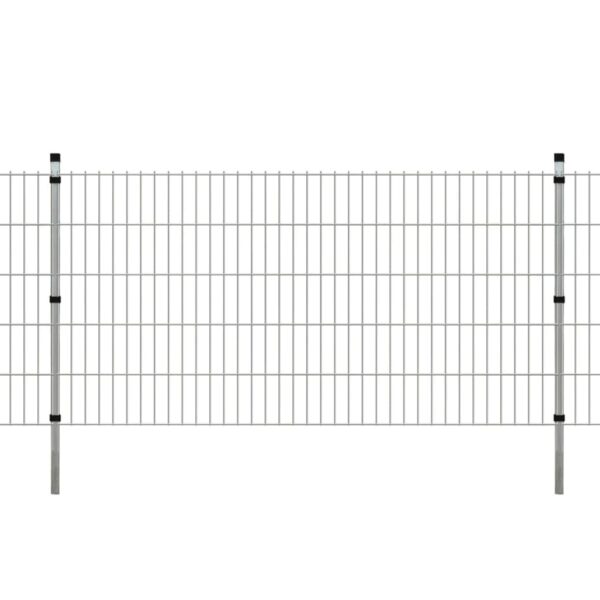 vidaXL 2D Hagegjerde paneler og stolper 2008x1030mm 6m Sølv