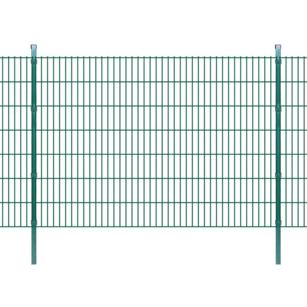 vidaXL 2D Hagegjerdepanel og påler 2008x1430 mm 4 m Grønn