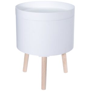 Home&Styling Sidebord med oppbevaringsboks MDF og tre hvit